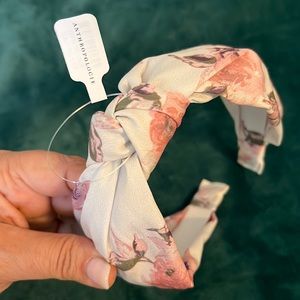 NWT Anthropologie Pink Floral Top-Knot Headed